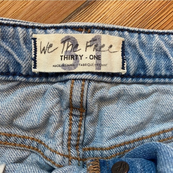 Free People We The Free Button Fly Distressed Denim Skirt - Picture 3 of 11